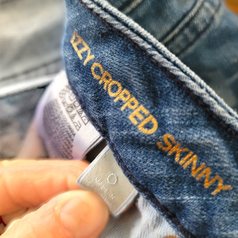 Michael Kors Izzy Printed Skinny Hip Jeans Indigo blue Low Rise Size 0 - Picture 4 of 7